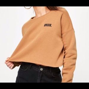 “Bruh” cropped sweater